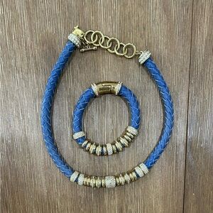 S by Serena Blue and Gold Necklace Set